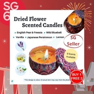 Dried Flower Scented Candles BUY1FREE2 / 9 Scents Available  / Gift Idea / SG Seller / Estarz