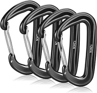 MSIHEY Pack of 4 Carabiners with a Load Capacity of up to 12 kN-1225 kg, Aluminium Carabiner Hook fo