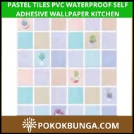60cm x 50m Pastel Tiles PVC Waterproof Wallpaper Wall Sticker Kertas Dinding