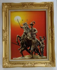 กรอบหลุยส์ทองพระเจ้าตากสินมหาราช ของมงคล ไว้ติดบ้าน เป็นของขวัญ ขนาดกรอบรวมรูป 21x26 นิ้ว ภาพเคลือบฟ