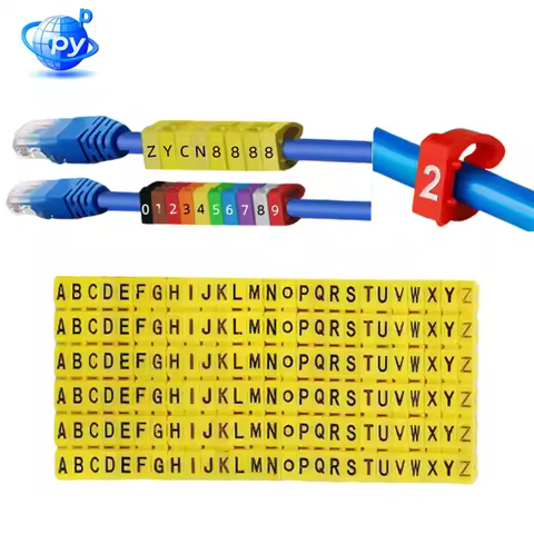 Snap Type A-Z 26 English Letters Wire Number Tube Mark Tube Identification Tube, M-0 M-1 M-2 M-3 Siz