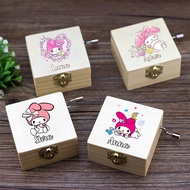 Cartoon Melody Printed Hand-Crank Music Box Custom Name Birthday/Ballet Music Box Happy Birthday Son