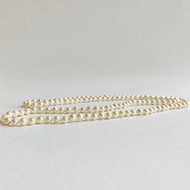 養珠全結長項鍊/無接縫處理/6mm約90cm/奶油雙色調/日本製