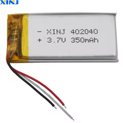 3.7V 350mAh 1.295Wh NTC Thermistor 3-Wires Rechargeable Li Li-Po Battery 402040 For GPS pen MP3 MP4 