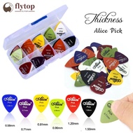 FLYTOP 50pcs Guitar Picks 1 Box Case Alice Acoustic Electric Bass Plectrum Mediator Musical Instrume