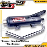 Exhaust APIDO STD EXHAUST STANDARD CUTTING 28mm for Yamaha Ego v1 Ego lc125/ Ego s Ego s fi/ Ego ava