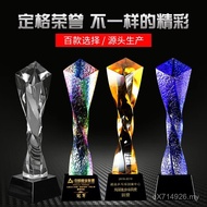 Award Award Annual Meeting Trophy Company Crystal Anniversary Colorful Production Crystal Authorized