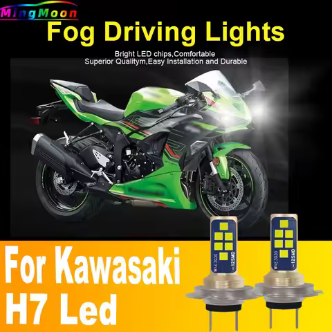 2x H7 Led Light Motorcycle Headlight Canbus Car Fog Bulb Moto Driving Running Lamp 12v 55w For Kawas