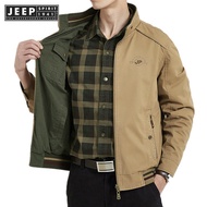 JEEP SPIRIT 1941 ESTD ยี่ห้อสองเสื้อทหารเสื้อผู้ชายฤดูใบไม้ผลิฤดูใบไม้ร่วงผ้าฝ้ายธุรกิจสบายๆกระเป๋าผ