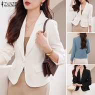 Esolo ZANZEA Korean Style Women Long Sleeve Suit Coat Ladies Formal Office OL Work Open Front Blazer KRS #11