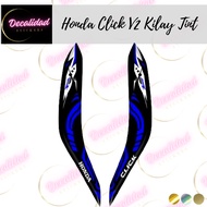 Honda Click v2 Kilay Printed Transparent Sticker Tint thunder design Sticker Motor Stiker Motor