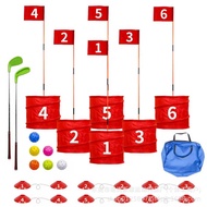Golf Club Set 6 Holes Children Adult Outdoor Lawn Flag Backyard Beach Park Game Sand Pit Club