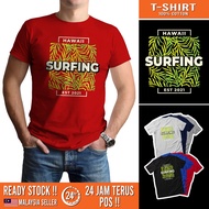 READY STOCK HAWAII SURFING LEAF GREEN PREMIUM T SHIRT UNISEX FASHION 100% Cotton HIGH QUALITY T0056