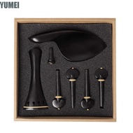 YUMEI violin tailpiece Set, 4/4-3/4 Size Ebony Material Violin Accessory Parts Set, Professional Com