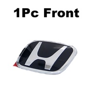 1 Piece Glossy Black Chrome 3D Emblem Front Rear Steering Wheel Honda Logo Frame Panel Cover Trim Ba