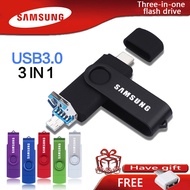 Samsung-pen drive 3 in 1 otg, 512gb, 256gb, usb 128gb 32gb 64gb 16gb 1/2 tb, for type w/micro usb, memory