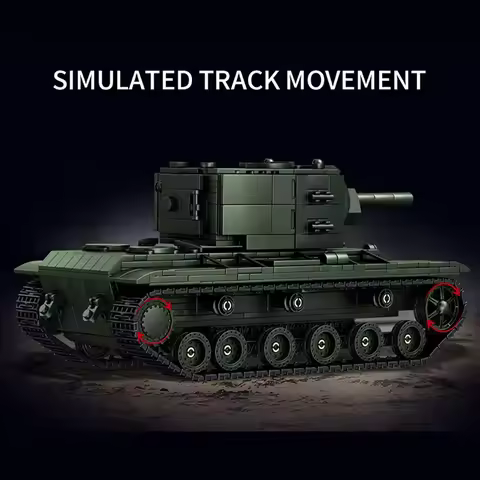 Military World War 2 Soviet KV-2 Heavy Tank Model Building Blocks Bricks Set MOC WW2 KV-2 Main Battl