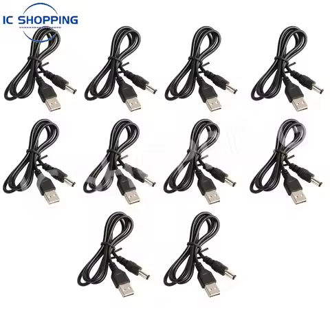 10PCS USB to DC 5.5*2.1 3.5*1.35 Power Supply Cable 5V Power Cable 5.5*2.1 Charging Cable Microcontr