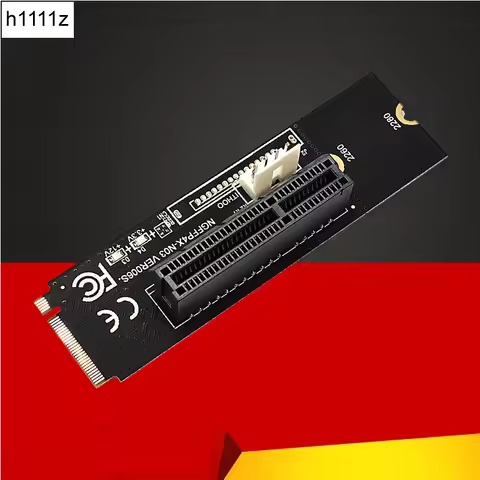 M2 to PCIE 4X Riser Card Adapter M.2 Key M to PCIe X4 Transfer with LED Voltage Indicator for PCI Ex