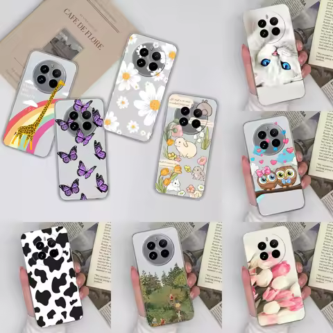 For OPPO Realme 12 Plus 12 Pro 12 Pro Plus Case Flower Woman Clear Silicone Anti-drop Shockproof For