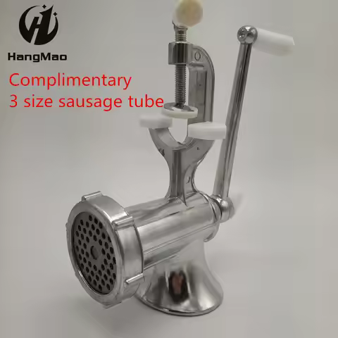 NO.10 Manual Meat Grinder Mincer Silver Aluminum Alloy Hand Crank Meat Mincer Household Hand Grinder