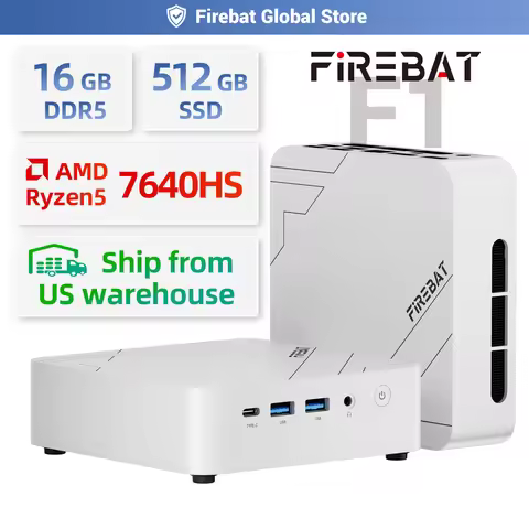 FIREBAT F1 MINI PC AMD Ryzen 5 7640HS DDR5 16GB RAM 512GB SSD WIFI6 BT5.2 Portable Window 11 Pro Gam