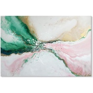 Abstract Wall Decor For Bedroom Emerald Green and Gold Paintings Pink Canvas Art Pictures Prints Pos