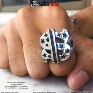 Ring US Dollar Silver Genuine Stainless Steel