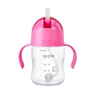 ［二手8成新附全新吸管］【evorie】Tritan 360度防漏吸管學習水杯200ml / 澳洲設計 / 學飲杯 / 微笑水杯 櫻花粉  附全新替換組 #嫩嬰