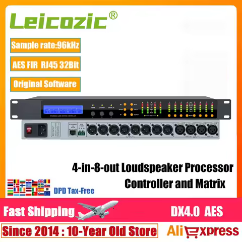 Leicozic 96KHz 32Bit Digital Audio Processor AES FIR 4In 8Out Sound Processor Audio Professional Lou
