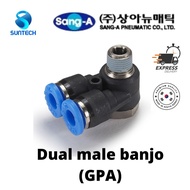 SANG A PNEUMATIC FITTING - DUAL MALE BANJO (GPA)