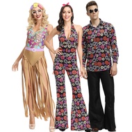 Halloween Jumpsuit Costume Retro 70S European And American Disco Hippie Dance Couple Performance Costume