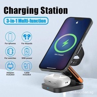 30W 3 in 1 Foldable Charging Station Fast Magnetic Wireless Charger Stand for iPhone 15 14 13 12 App