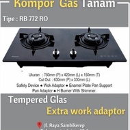 ZL Kompor Gas Rinnai 2 Tungku, Kompor Gas Tanam