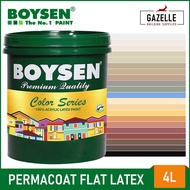 BOYSEN Color Series Permacoat Flat Latex Paint - 4L For Concrete &amp; Stone Surfaces Tulle White Winter