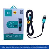 Hdmi to Hdmi Cable HEATZ ZT29 1.5M/ZT30 3M High Speed Flat Design High Quality