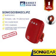 SONICGEAR BIKE CLIPZ SPLASH PROOF BLUETOOTH SPEAKER WITH PHONE ANSWERING - 1 Year Warranty