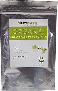 [USA]_Raw Green Organics - Organic Wheatgrass Juice Powder - All Natural Powder Rich in Vitamin C -