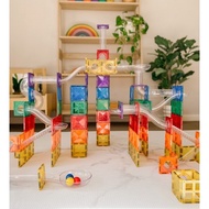 Authentic Connetix Tiles 92 Piece Ball Run Set Open ended Magnetic Tiles STEM toy