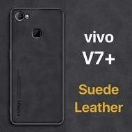 Suede Leather Case vivo V7+ V7 Plus Touch Comfortable Anti-fingerprint Soft TPU Border Shockproof Protect Camera Protect Screen Non-slip
