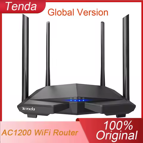 Global Version Tenda AC6 WiFi Router AC1200 5Ghz High Speed Wireless Internet MU-MIMO Beamforming Lo
