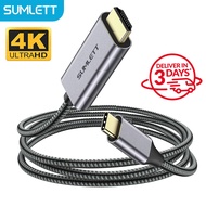 Sumlett Type C to HDMI Compatible Cable Adapter(4K UHD),1.8M USB C Thunderbolt 3 Male to HDMI Male Compatible Cord Converter Support 4K*2K for Macbook Pro/Air, Samsung S21/20/10/9/8,Note 20/10/9/8,Huawei Mate 40/30/20,P50 Pro/P40,ThinkPad X1/T490 etc