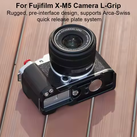 Camera Wood Hand Grip Handle Aluminum Base L Board L-Shape Mount Plate for Fujifilm XM5 Fuji X-M5
