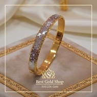 22k / 916 Gold Shimmer Cutting Bangle Elegant 2 tone