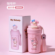 380ML Sanrio Thermos Bottle Coffee Cup 304 Stainless Steel Vacuum Cup Portable Insulation Keep Cold 