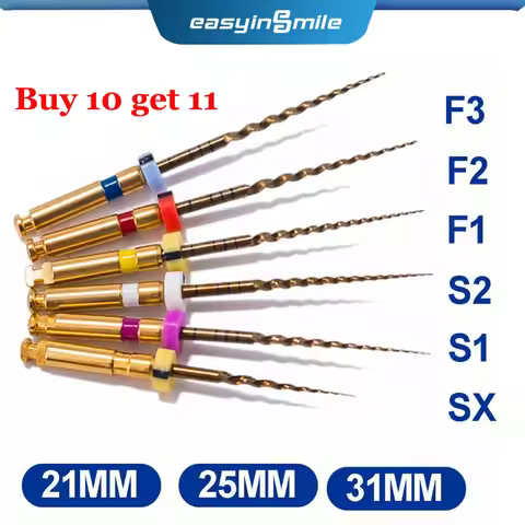 6pcs/pack Easyinsmile Dental Endo Gold Files X-Pro Large NITI Taper Rotary Endodontic File SX S1 F1 