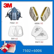 ของแท้ [ครบชุด7 ชิ้น]3M 7502 +พร้อมตลับกรอง 6003/6006/6001/6002/6004 ชุดหน้ากากป้องกันสารเคมี