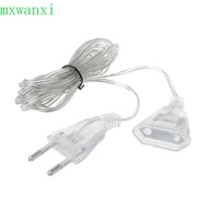MXWANXI Power Extension Cord Outdoor EU Plug LED String Light Fairy Lights 3M 5M Cable Plug Transparent Extension Cable