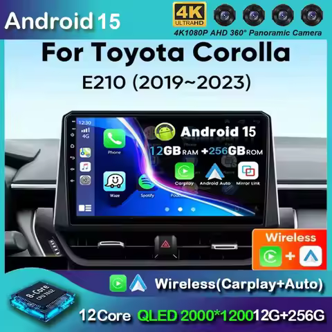 Android 15 Multimedia Player For Toyota Corolla 12 Cross 2019 - 2022 Carplay Android Auto Car Radio 