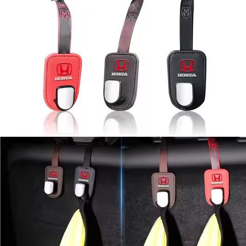 Leather Car Seat Back Hook For Honda Mugen Power Civic Accord Odyssey City CRZ Spirior Vehicle Hook 